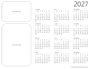 2027 photo calendar