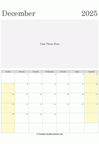 december 2025 photo calendar