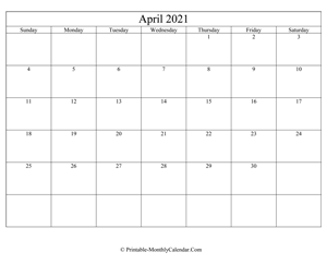 editable april 2021 calendar