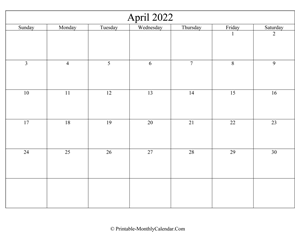 editable april 2022 calendar