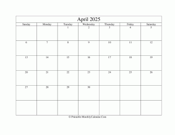 editable april 2025 calendar