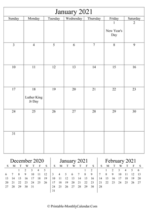 editable calendar january 2021