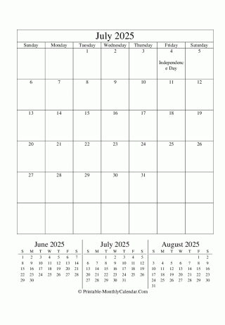 editable calendar july 2025