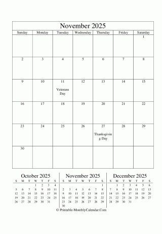 editable calendar november 2025