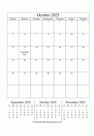 editable calendar october 2025
