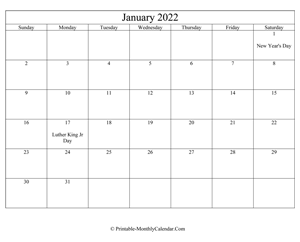 editable january 2022 calendar