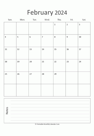 february 2024 printable calendar portrait