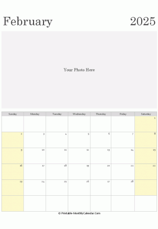 february 2025 photo calendar