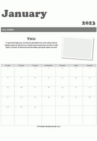 january 2023 snapshot calendar