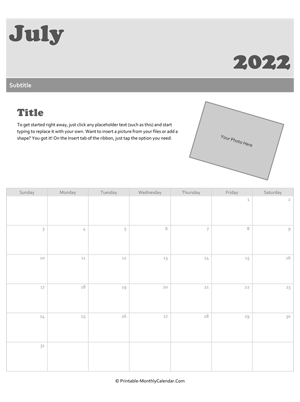 july 2022 snapshot calendar
