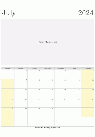 july 2024 photo calendar