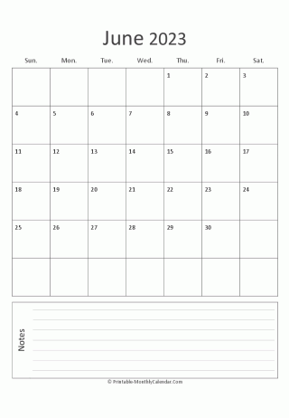 june 2023 printable calendar (portrait layout)
