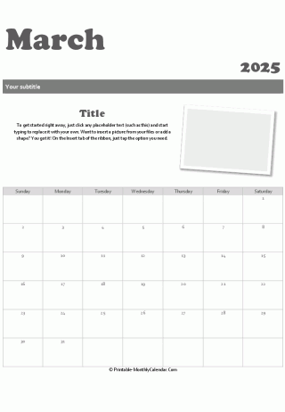 march 2025 snapshot calendar