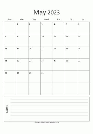 may 2023 printable calendar portrait