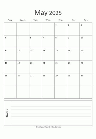 may 2025 printable calendar portrait