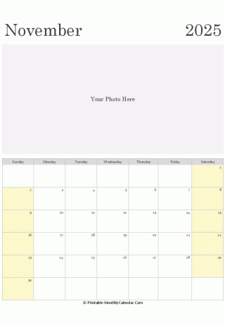 november 2025 photo calendar