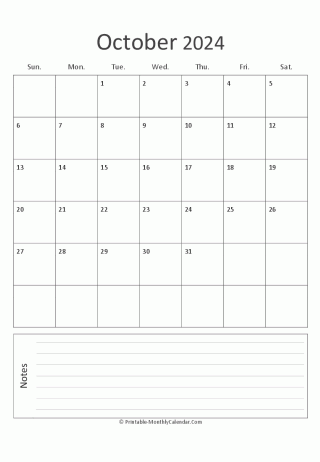 october 2024 printable calendar portrait