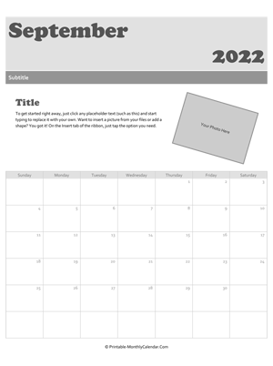 september 2022 snapshot calendar