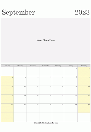 september 2023 photo calendar