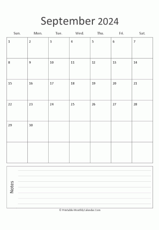 september 2024 printable calendar portrait
