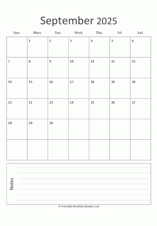 september 2025 printable calendar portrait